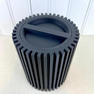 Striped Lidded Storage Container,  Organizer for Desk, Vanity or Home